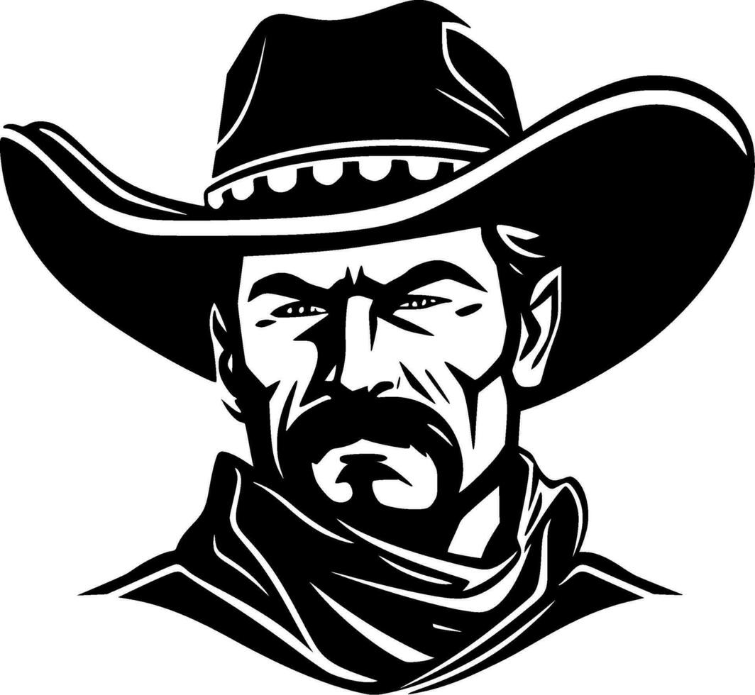 Cowboy - - minimalistisch und eben Logo - - Vektor Illustration