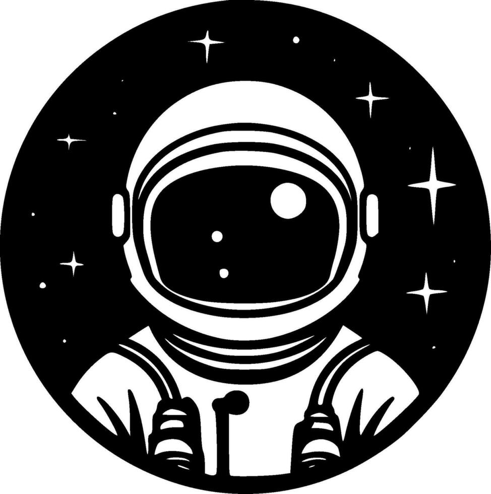 Astronaut, schwarz und Weiß Vektor Illustration