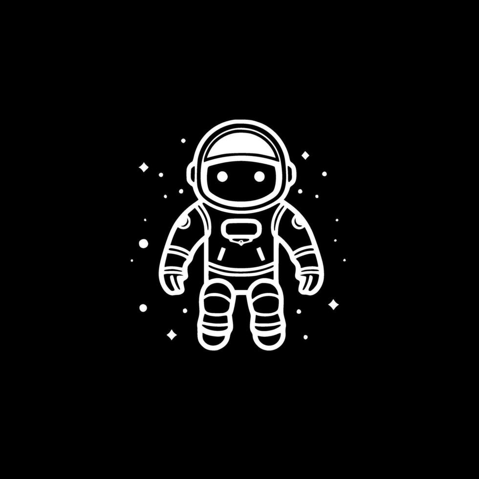 Astronaut, schwarz und Weiß Vektor Illustration