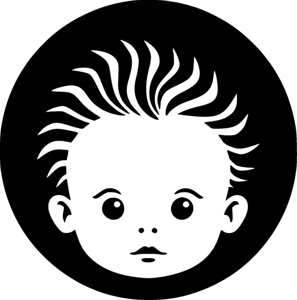 bebis, svart och vit vektor illustration