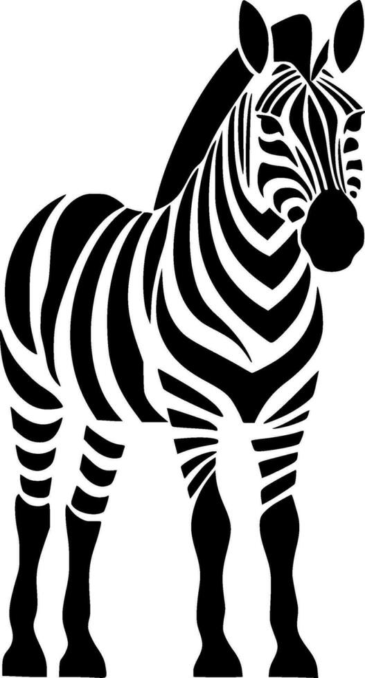 zebra, svart och vit vektor illustration