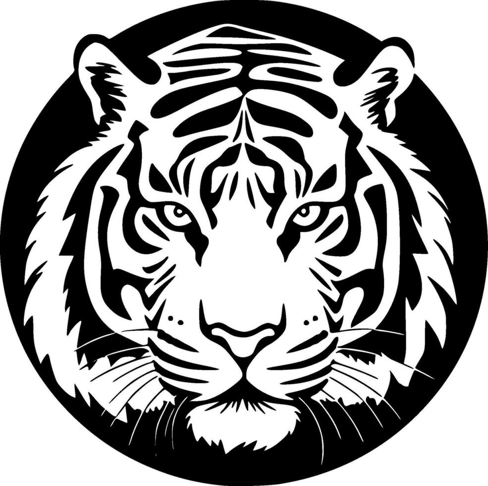 tiger - minimalistisk och platt logotyp - vektor illustration