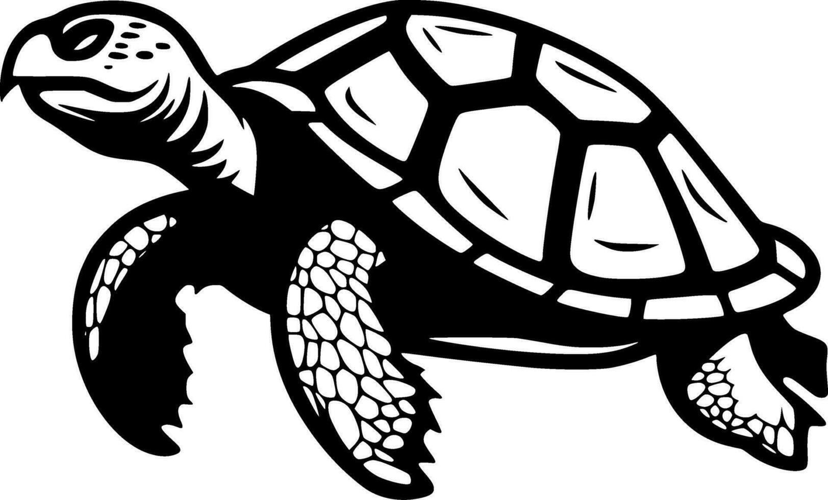 sköldpadda, minimalistisk och enkel silhuett - vektor illustration