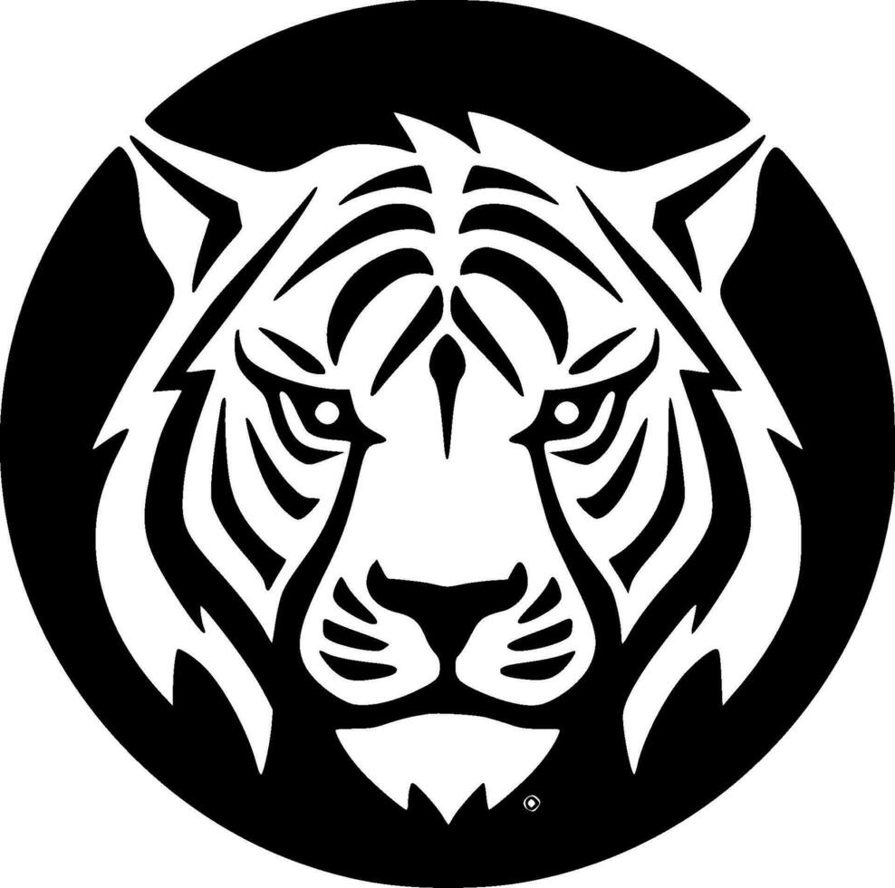 tiger, minimalistisk och enkel silhuett - vektor illustration