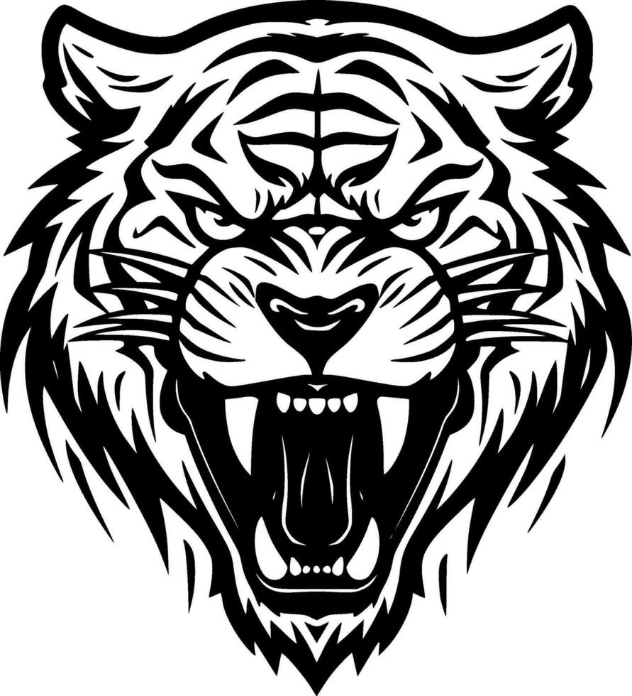 Tiger - - minimalistisch und eben Logo - - Vektor Illustration