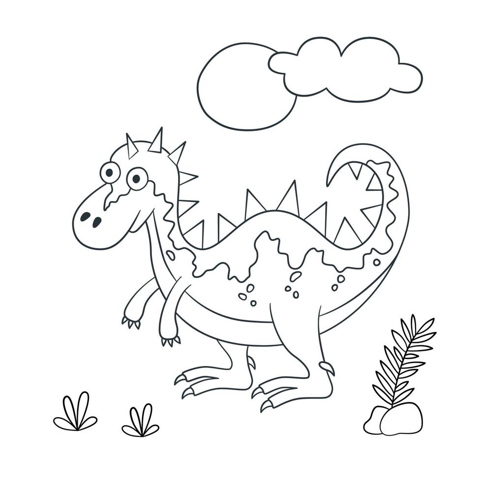 söt dinosaurie. dino. vektor illustration i doodle och tecknad stil