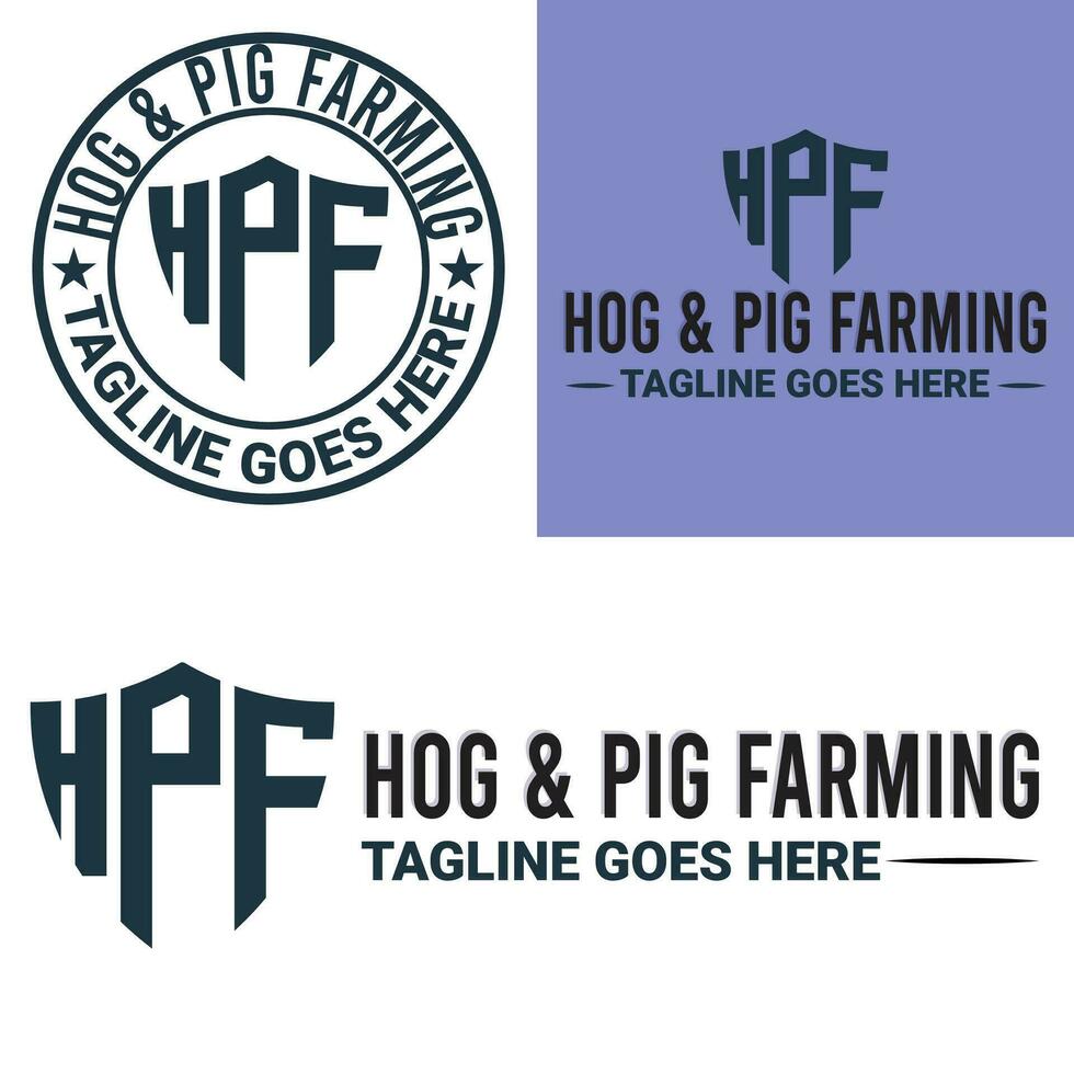 Monogramm, minimalistisch, und Briefkopf Schwein und Schwein Landwirtschaft Logo Design vektor