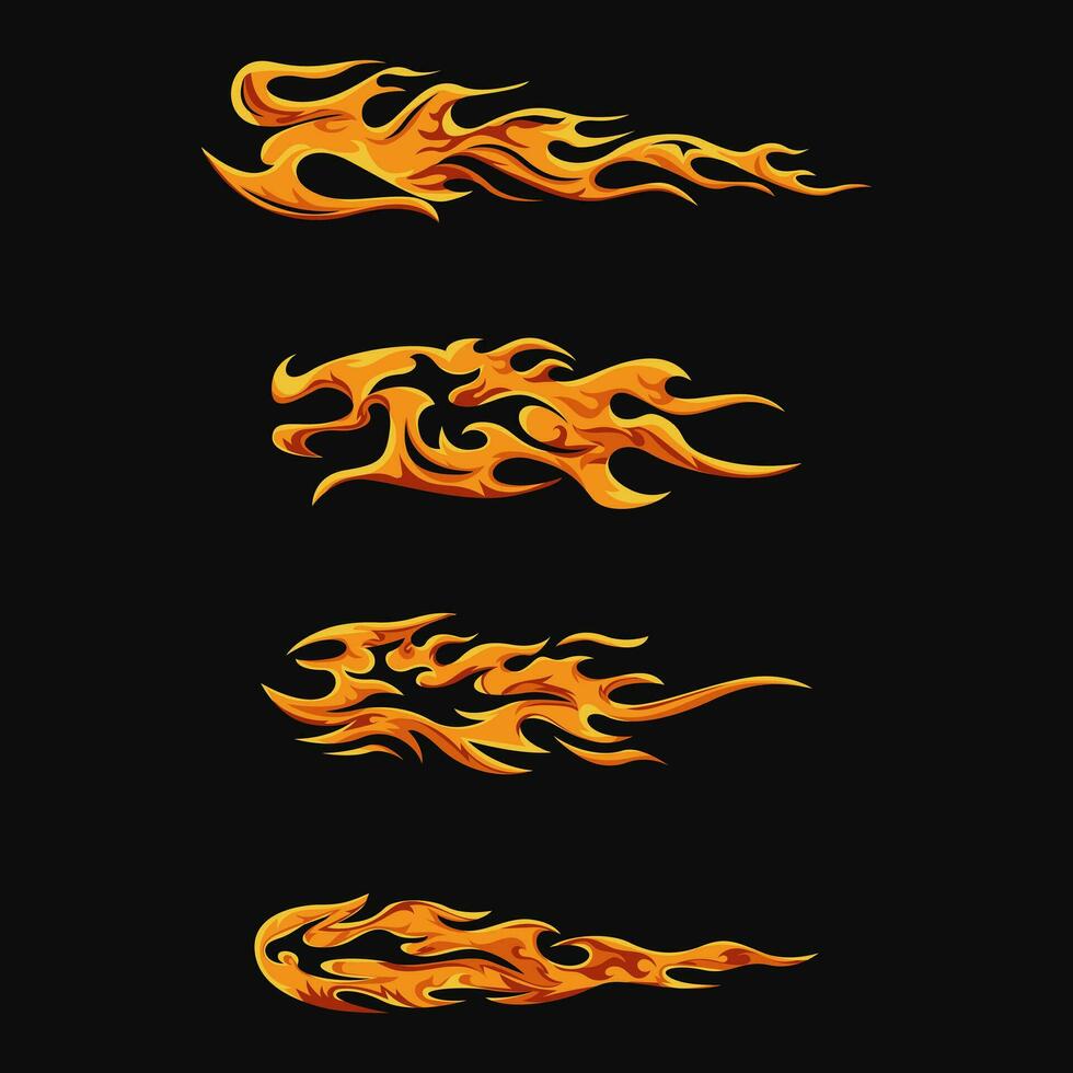 Sammlung von Hand gezeichnet Flamme vektor