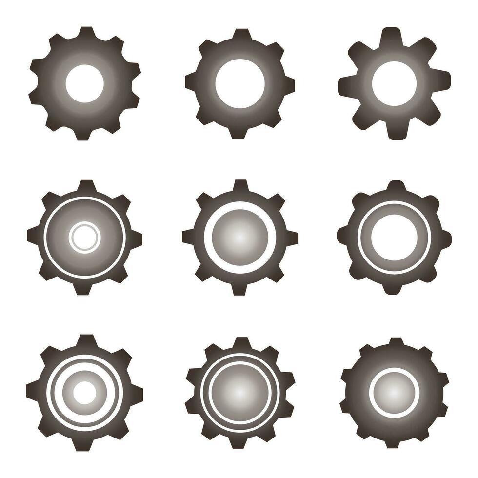 Sammlung von Variationen von runden Ausrüstung Clip Art vektor