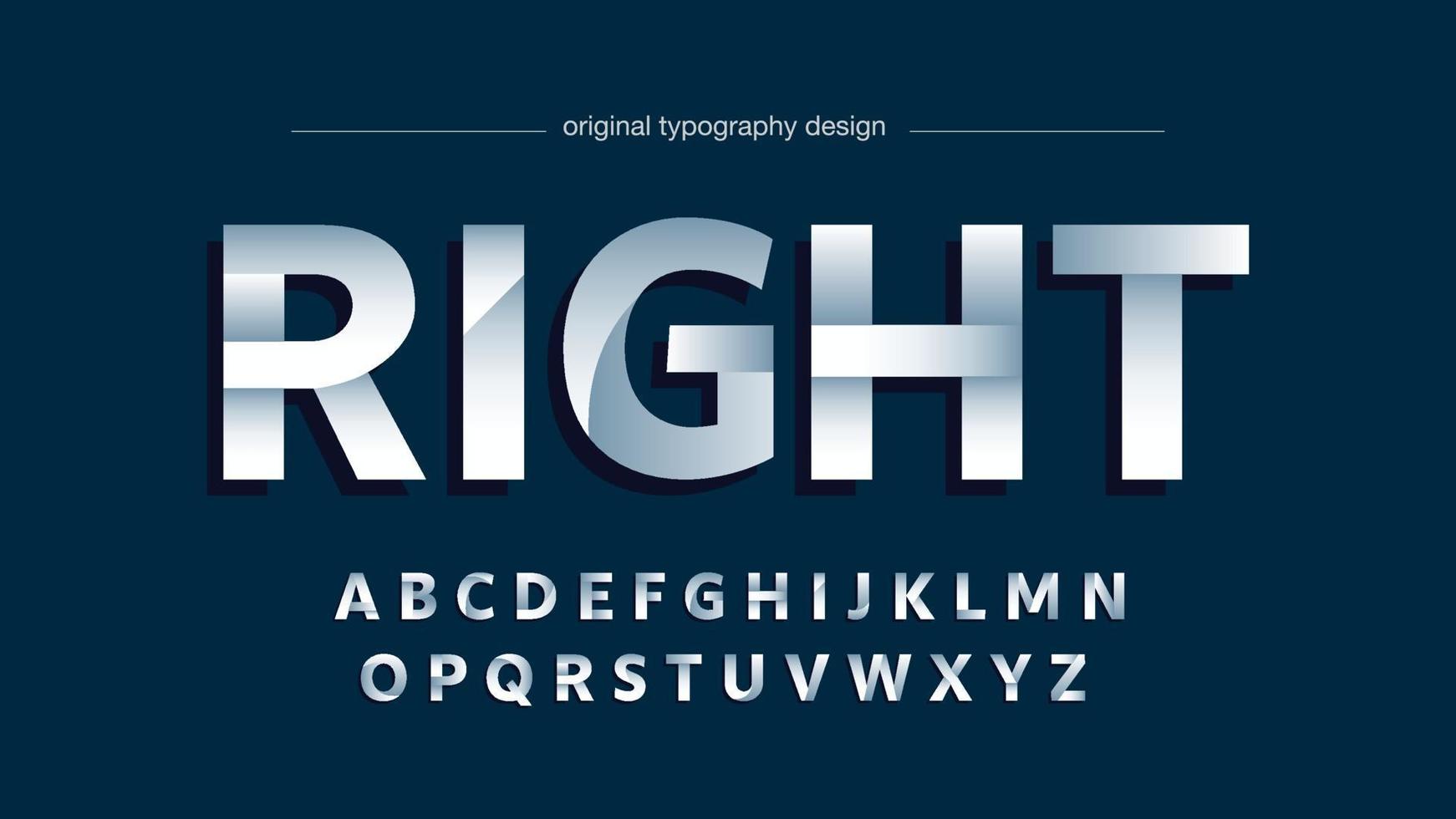 metallische 3D-Großbuchstaben-Typografie vektor