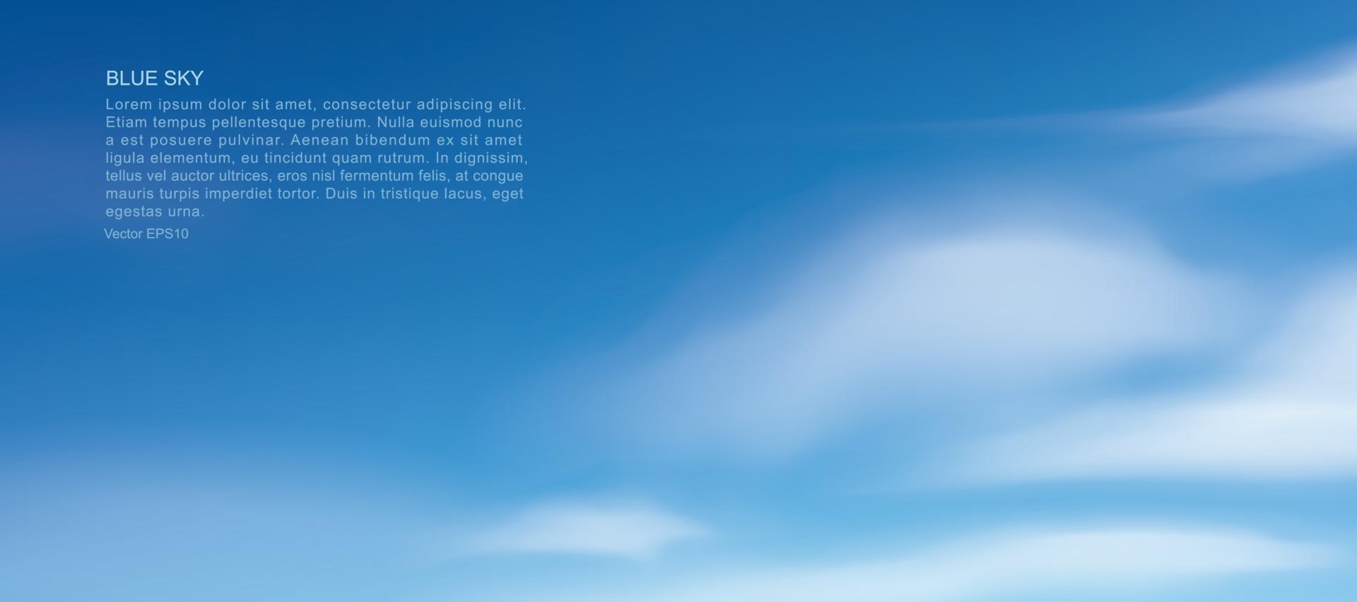 blå himmel bakgrund med vita moln. vektor