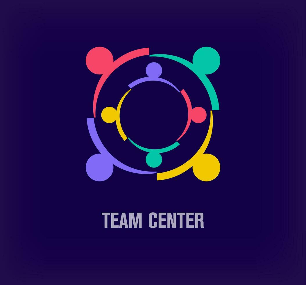 kreativ Mannschaft Center Logo. einzigartig Farbe Übergänge. Führung und korporativ Logo Vorlage. Vektor