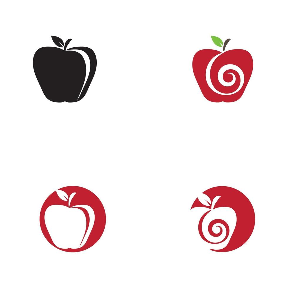 uppsättning av apple vektor illustration design ikon logotyp