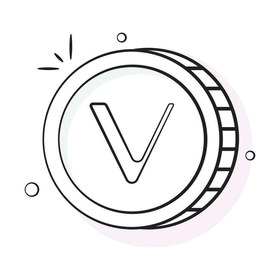 väl designad ikon av vechain mynt, kryptovaluta mynt vektor design