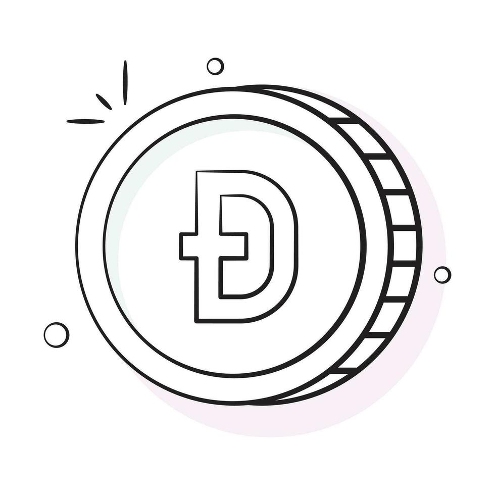 väl designad ikon av digibyte mynt, kryptovaluta mynt vektor design