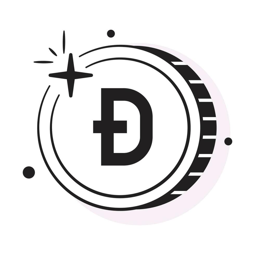 Gut entworfen Symbol von Digibyte Münze, Kryptowährung Münze Vektor Design