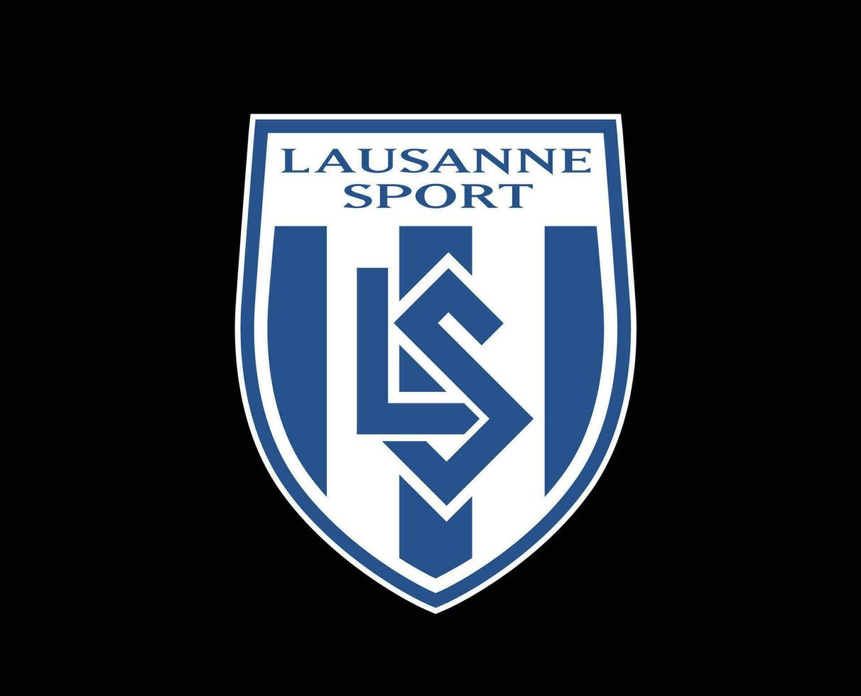 lausanne sport klubb logotyp symbol schweiz liga fotboll abstrakt design vektor illustration med svart bakgrund