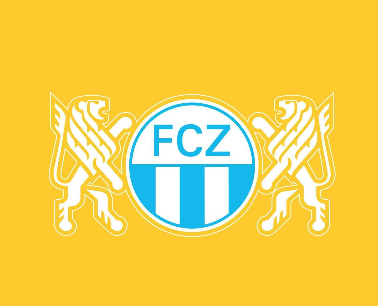 zurich klubb logotyp symbol schweiz liga fotboll abstrakt design vektor illustration med gul bakgrund