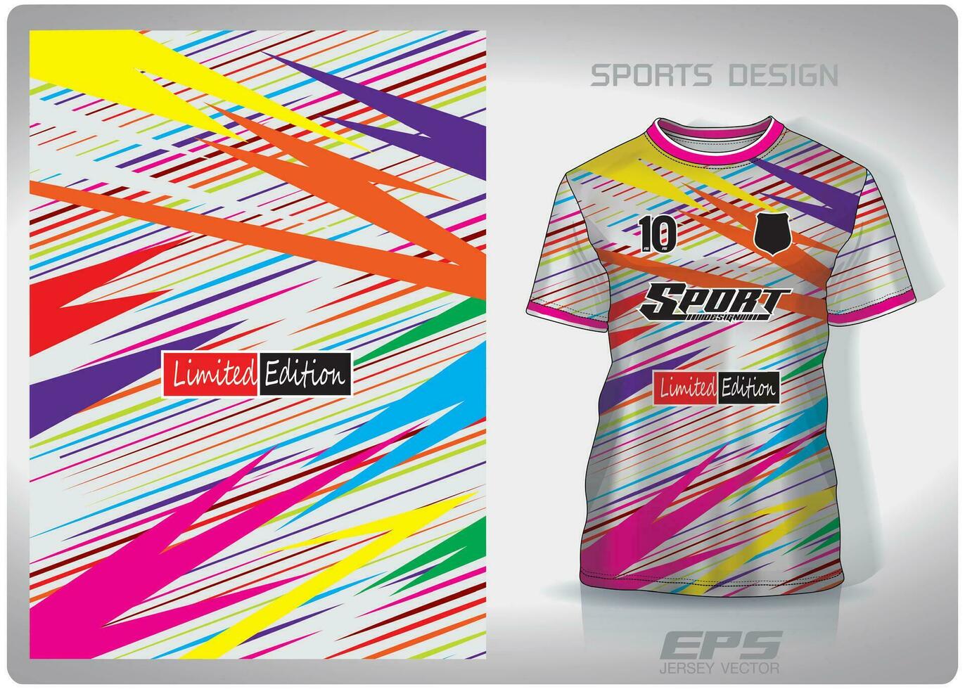 Vektor Sport Hemd Hintergrund Bild.Regenbogen Licht scheint Muster Design, Illustration, Textil- Hintergrund zum Sport T-Shirt, Fußball Jersey Hemd