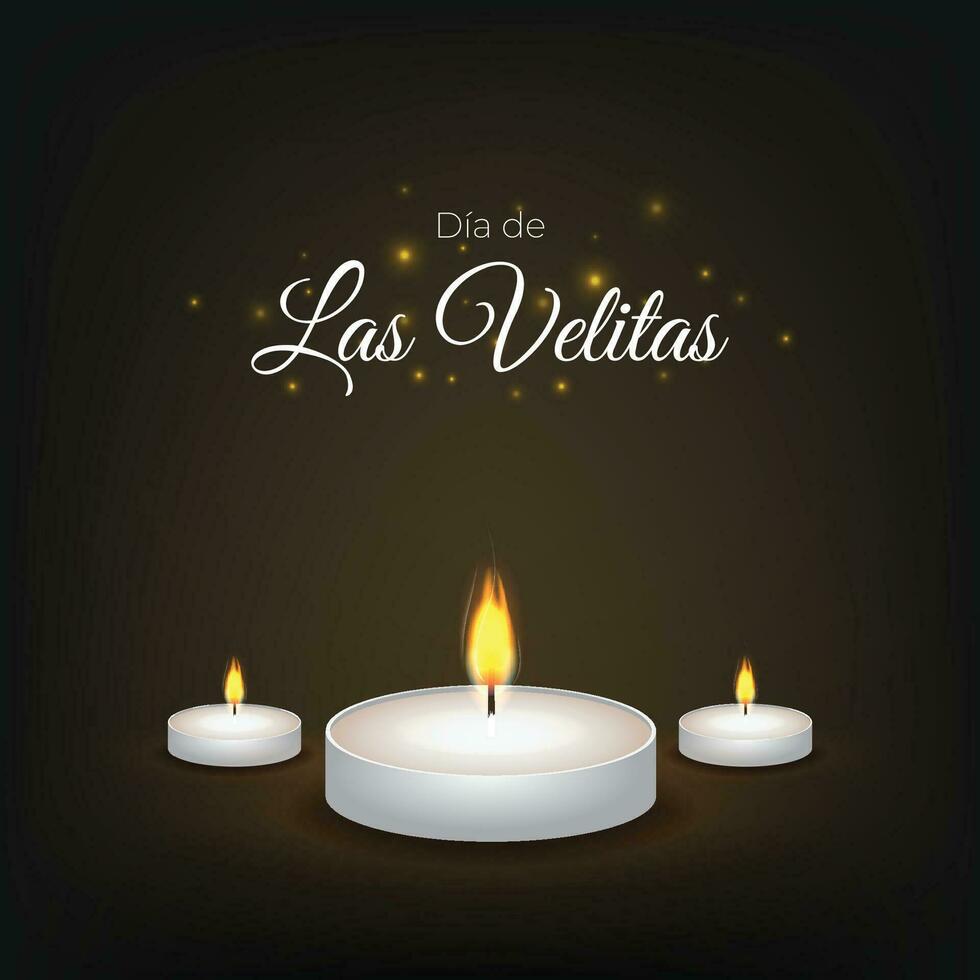 7 de diciembre dia de las Velitas Feier Gruß mit Kerzen vektor