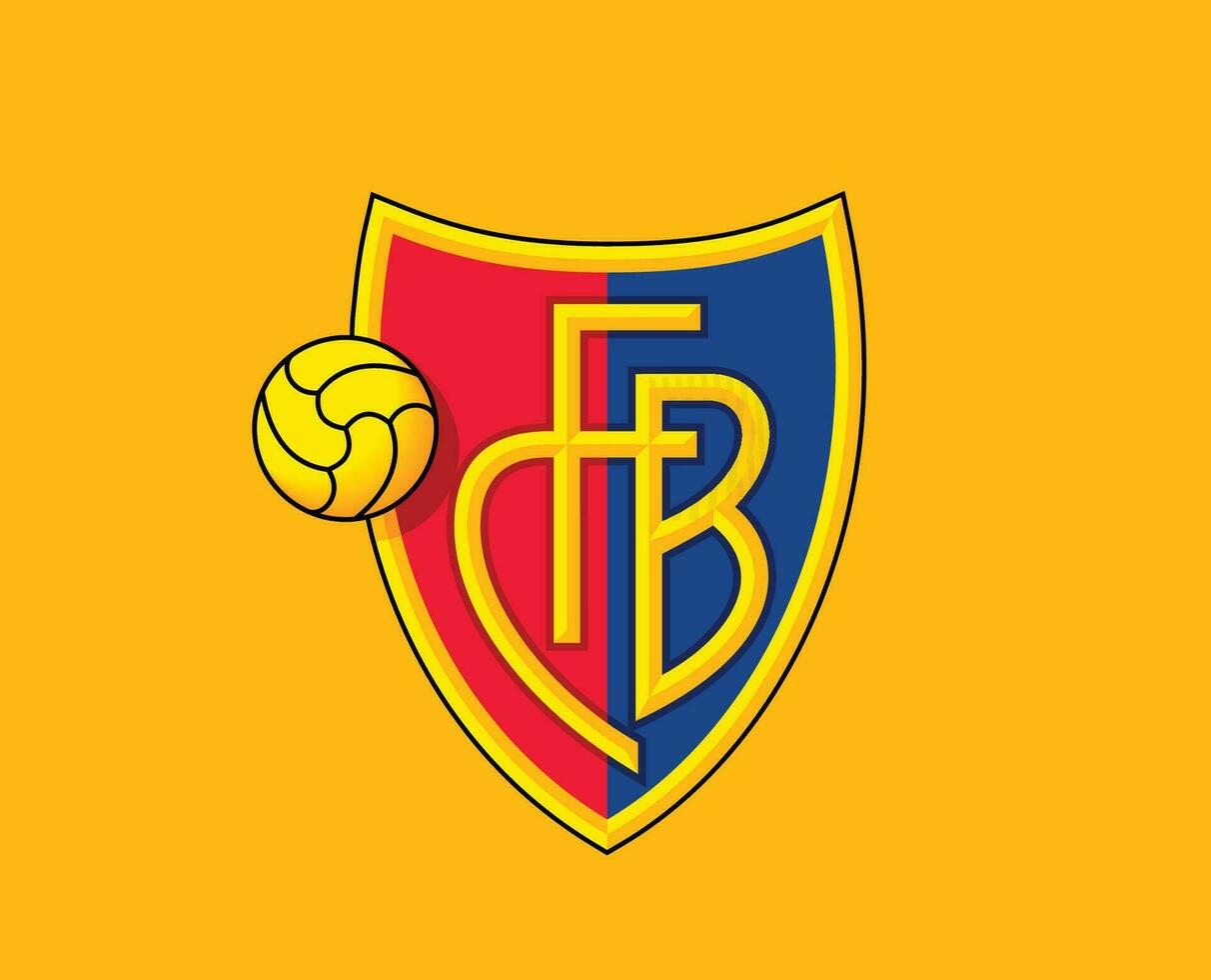Basel Logo Verein Symbol Schweiz Liga Fußball abstrakt Design Vektor Illustration mit Orange Hintergrund