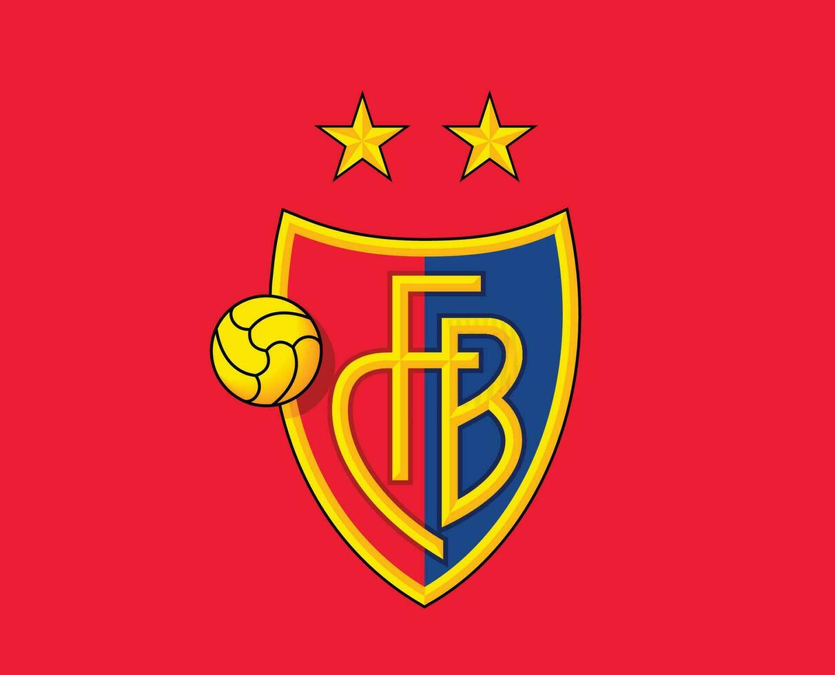 basel klubb logotyp symbol schweiz liga fotboll abstrakt design vektor illustration med röd bakgrund