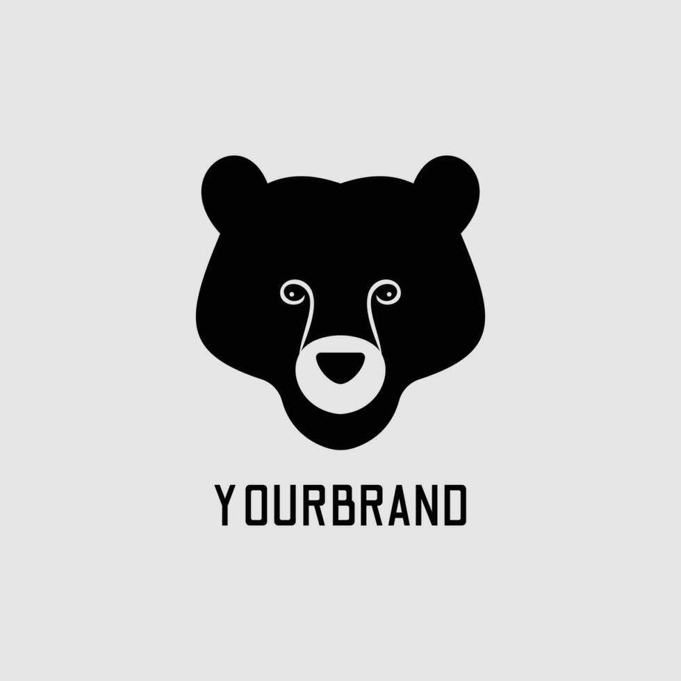 modern Björn logotyp ikon i svart silhuett minimalistisk begrepp design vektor företag branding