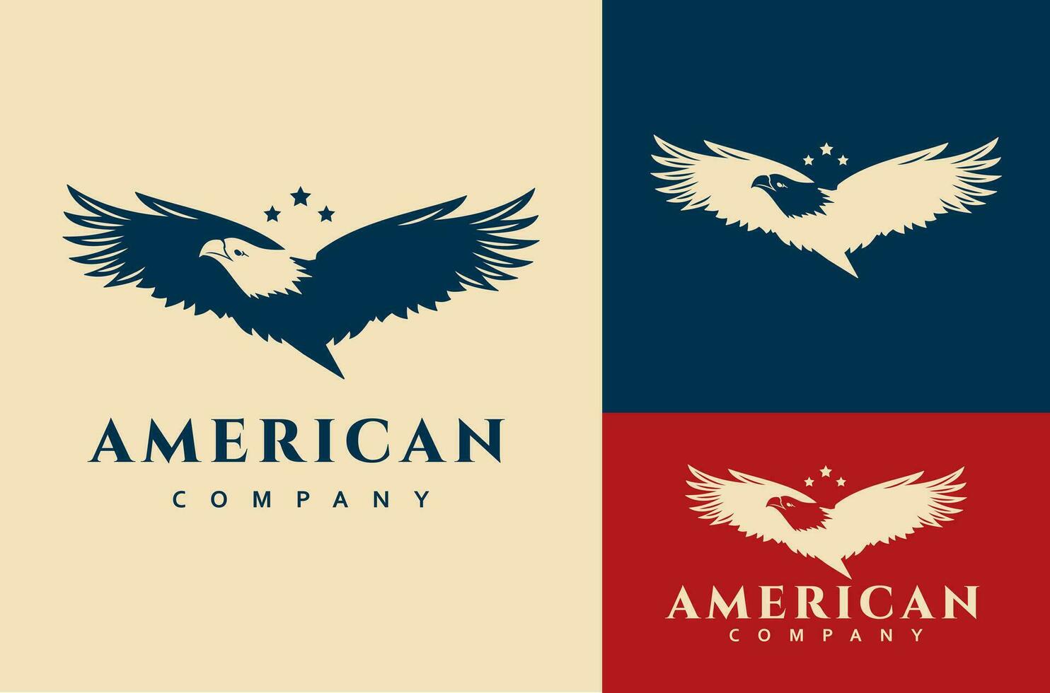 Jahrgang retro Adler Falke Falke Vogel Abzeichen Emblem Logo Design Vektor Illustration Symbol von amerikanisch Freiheit