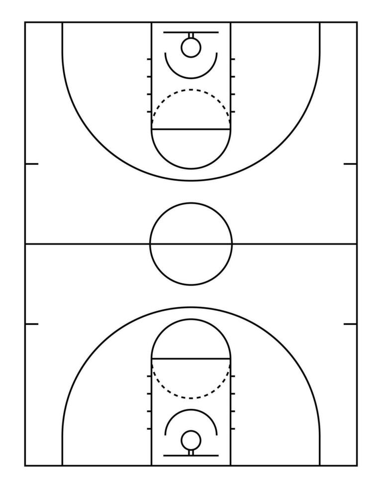 basketboll domstol diagram vektor