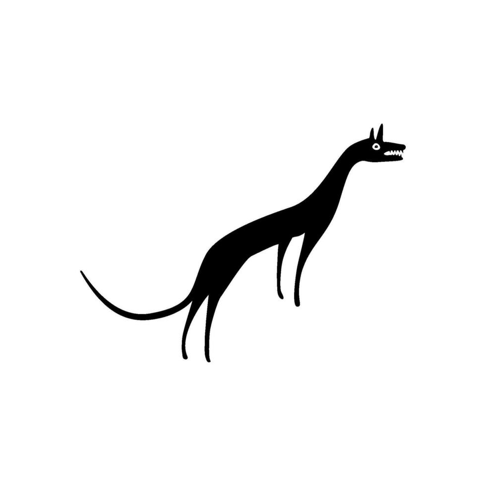 Wolf naiv Illustration zum Logo Gramm, Kunst Illustration oder Grafik Design Element. Vektor Illustration