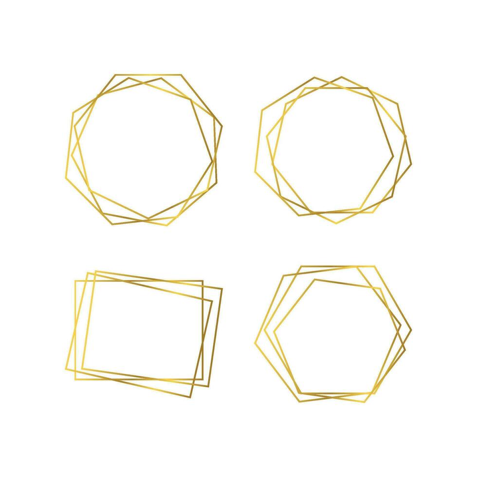 guld geometrisk polygonal ram vektor