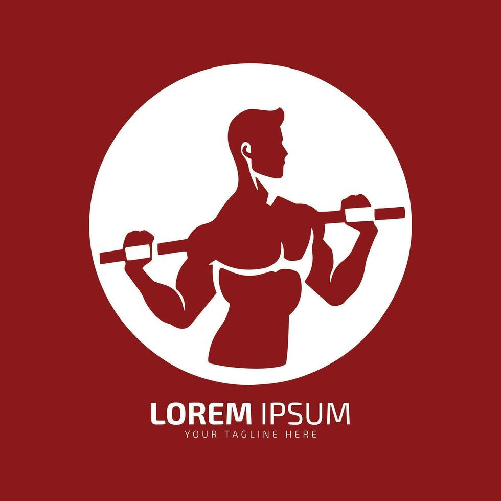 minimal och abstrakt logotyp av Gym vektor ung man ikon kondition silhuett isolerat mall design Gym klubb