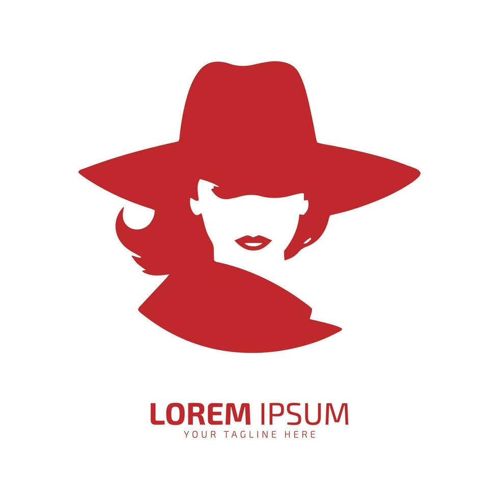 minimal och abstrakt logotyp av lady vektor flicka ikon kvinna silhuett kvinna isolerat mall design röd flicka