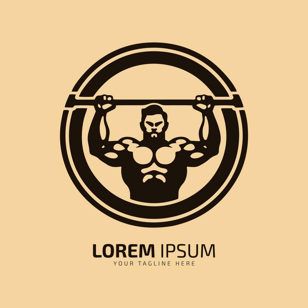 minimal och abstrakt logotyp av Gym vektor man ikon kondition silhuett isolerat mall design Gym klubb i de cirkel