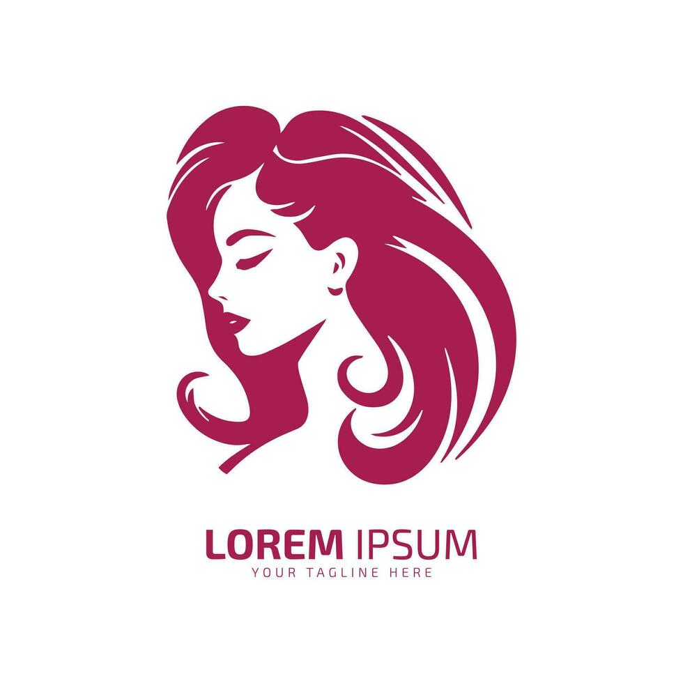 minimal und abstrakt Logo von Dame Vektor Mädchen Symbol Frau Silhouette weiblich isoliert Vorlage Design Rosa Frau