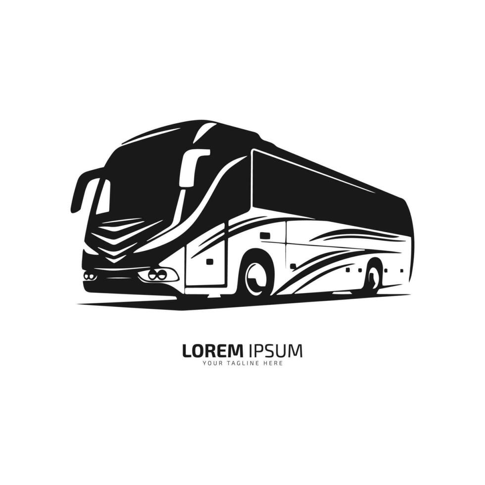 minimal und abstrakt Logo von Bus Vektor Schule Bus Symbol Schüler Bus Silhouette isoliert Vorlage Design Grün Bus