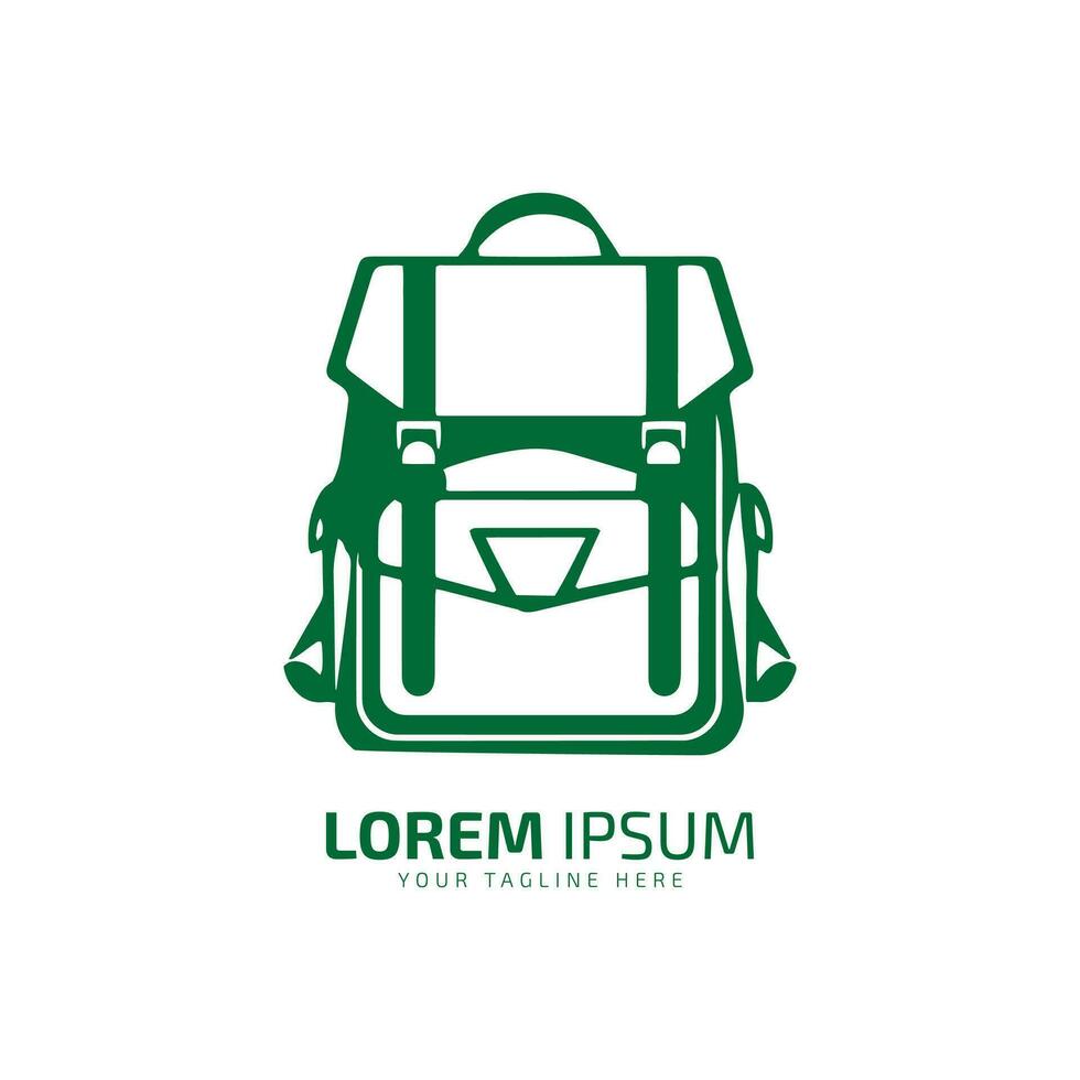 minimal und abstrakt Logo von Tasche Vektor Tasche Symbol Schule Tasche Silhouette isoliert Vorlage Design Grün Tasche