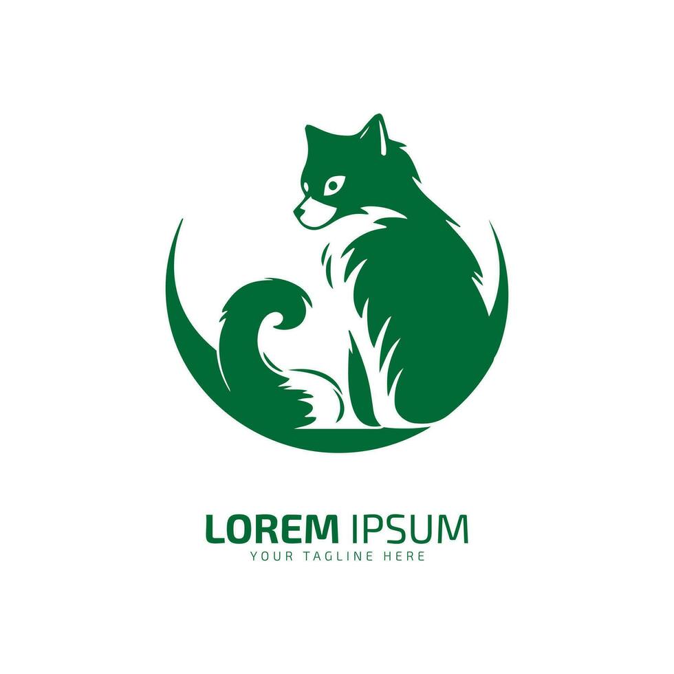 minimal och abstrakt katt logotyp Varg ikon hund silhuett vektor isolerat design