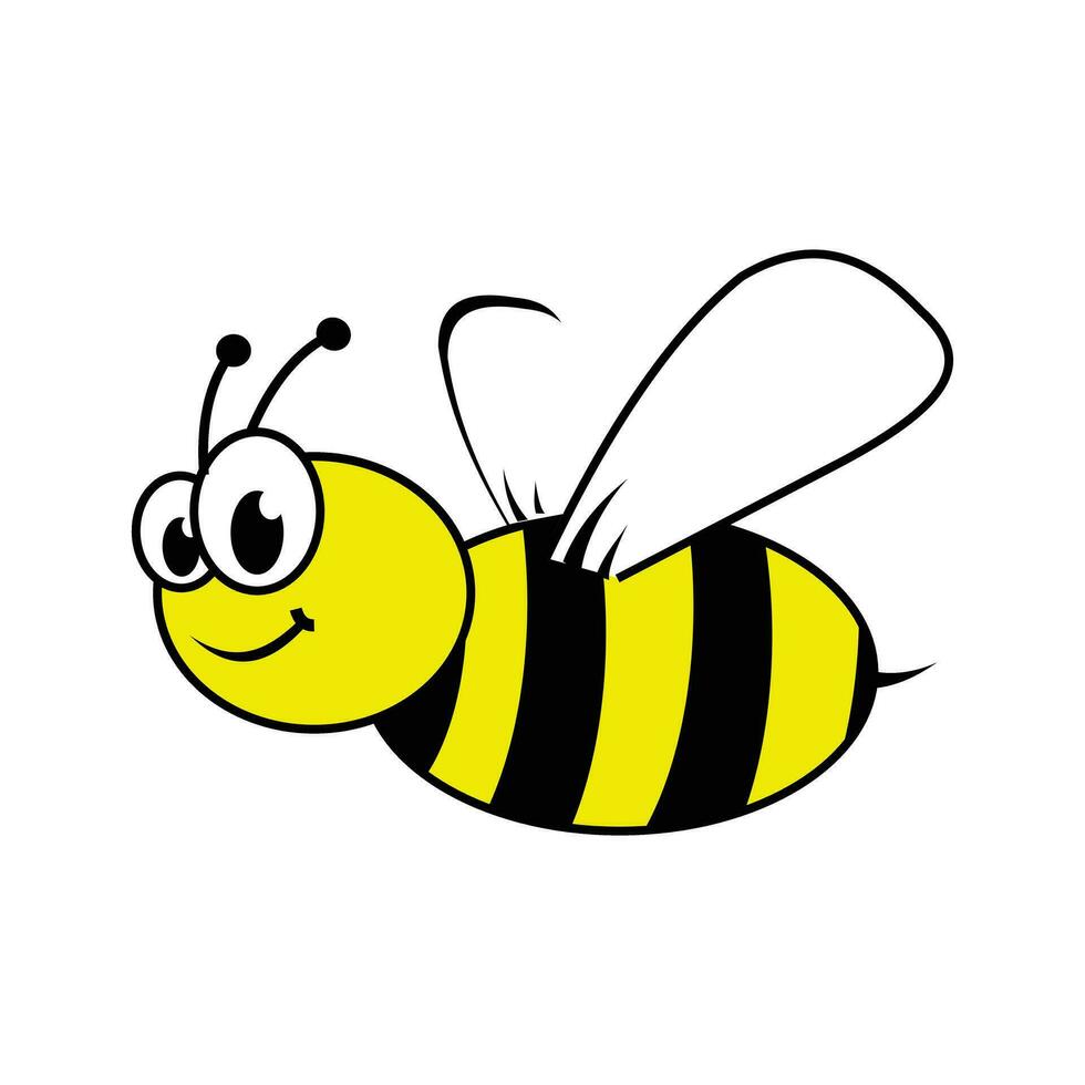 süß Karikatur Biene. Biene Logo. Vektor Illustration isoliert auf Weiß Hintergrund. süß Biene Karikatur auf Weiß Hintergrund. Vektor Illustration eps10
