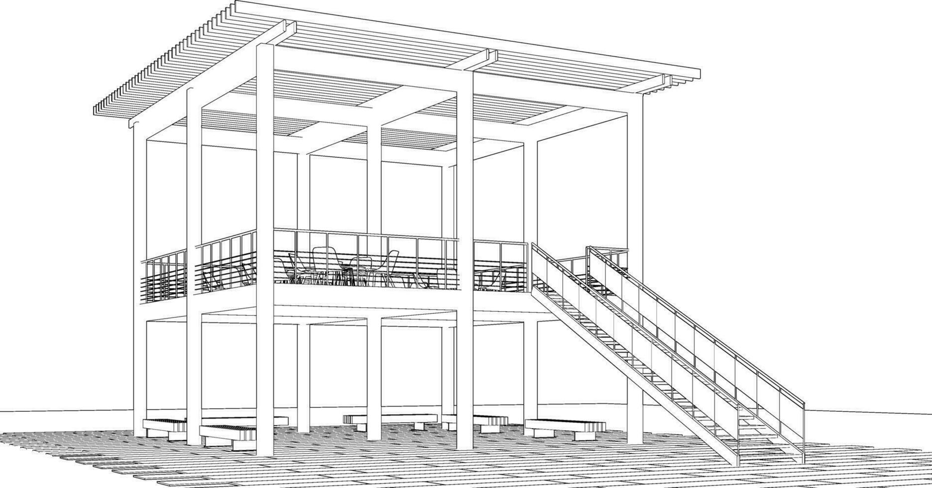 3d illustration av byggnad projekt vektor