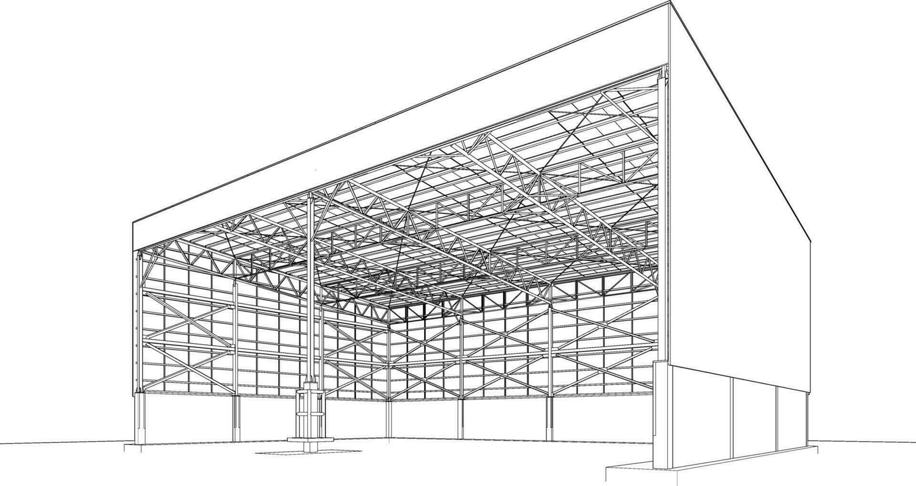 3d Illustration von industriell Gebäude vektor