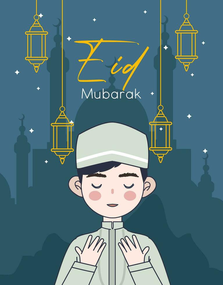 eid Mubarak Karte Illustration vektor