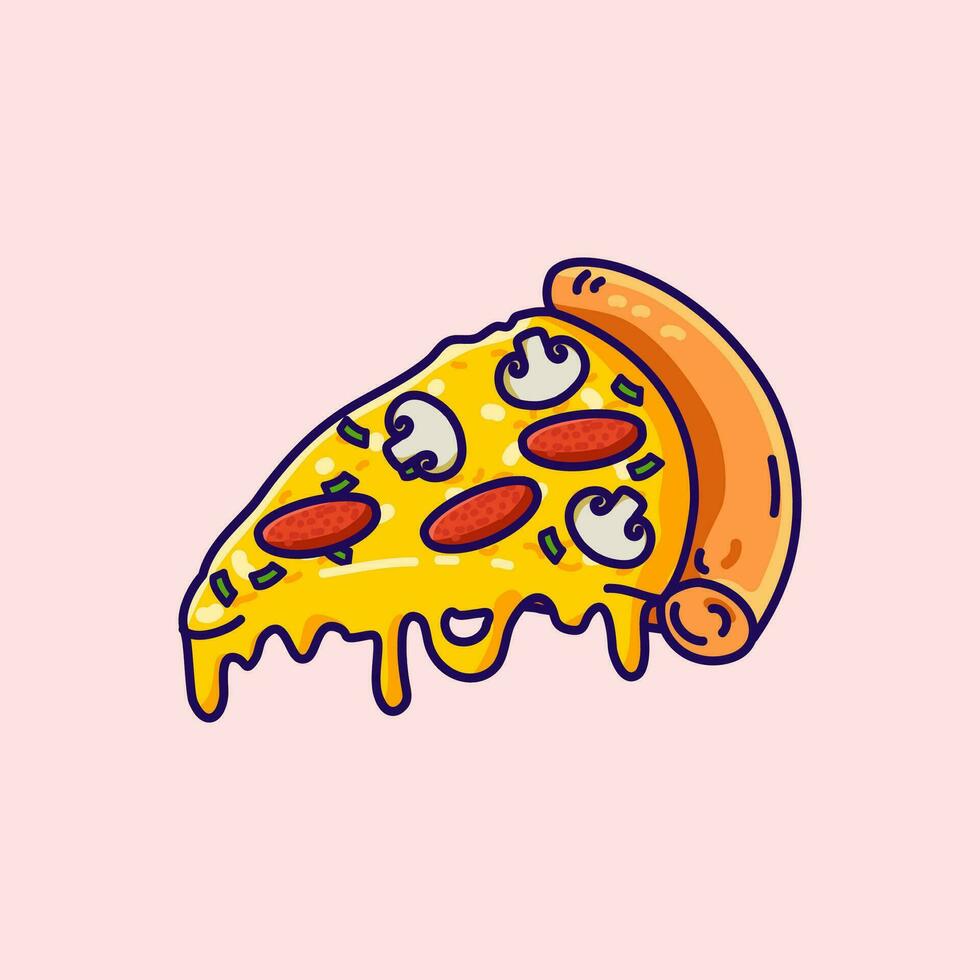 skiva av pizza vektor illustration