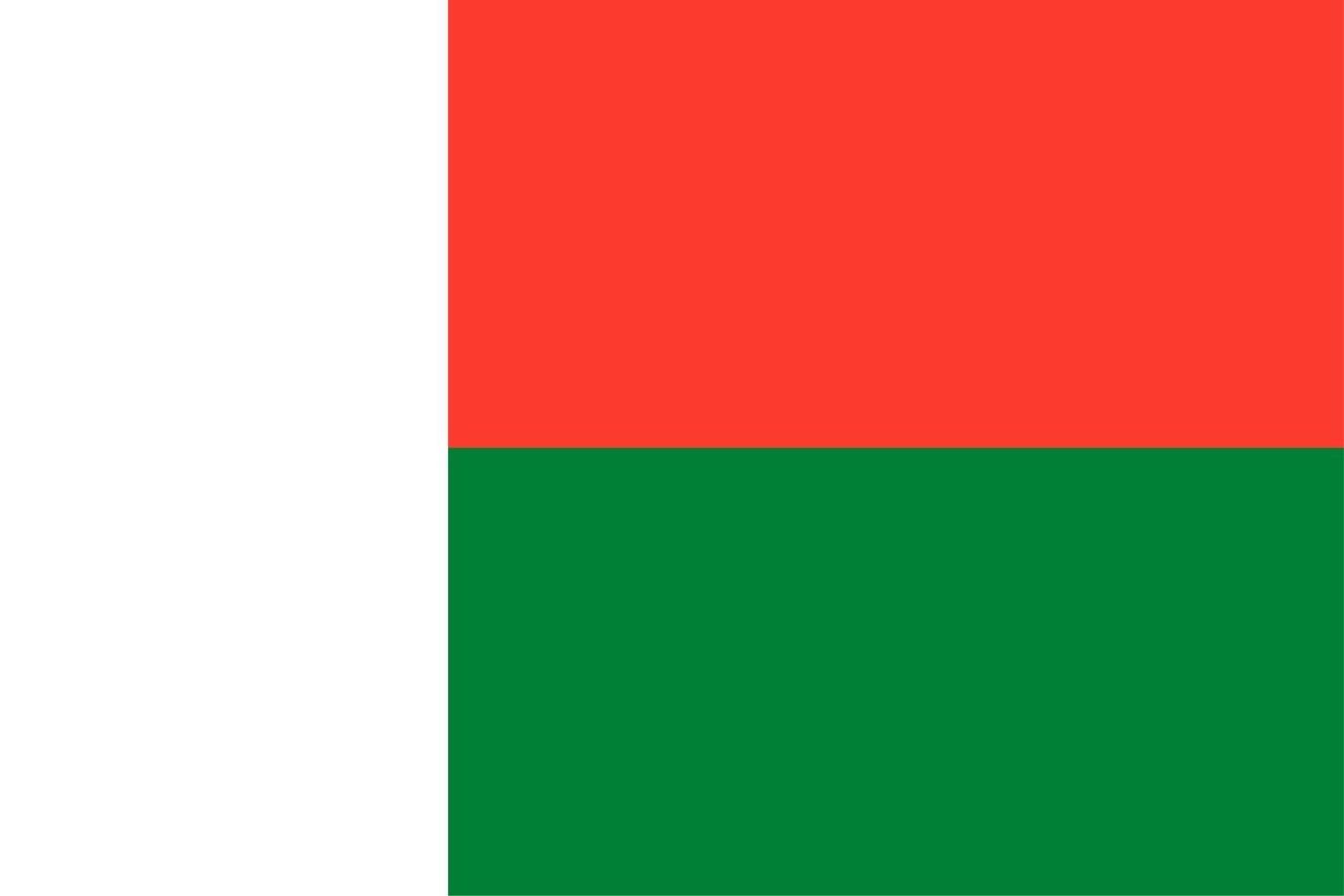 madagassische flagge von madagaskar vektor