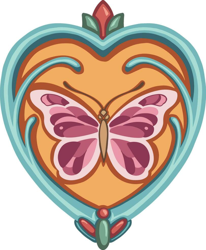Schmetterling hell farbig ethnisch Boho Stil Vektor Illustration