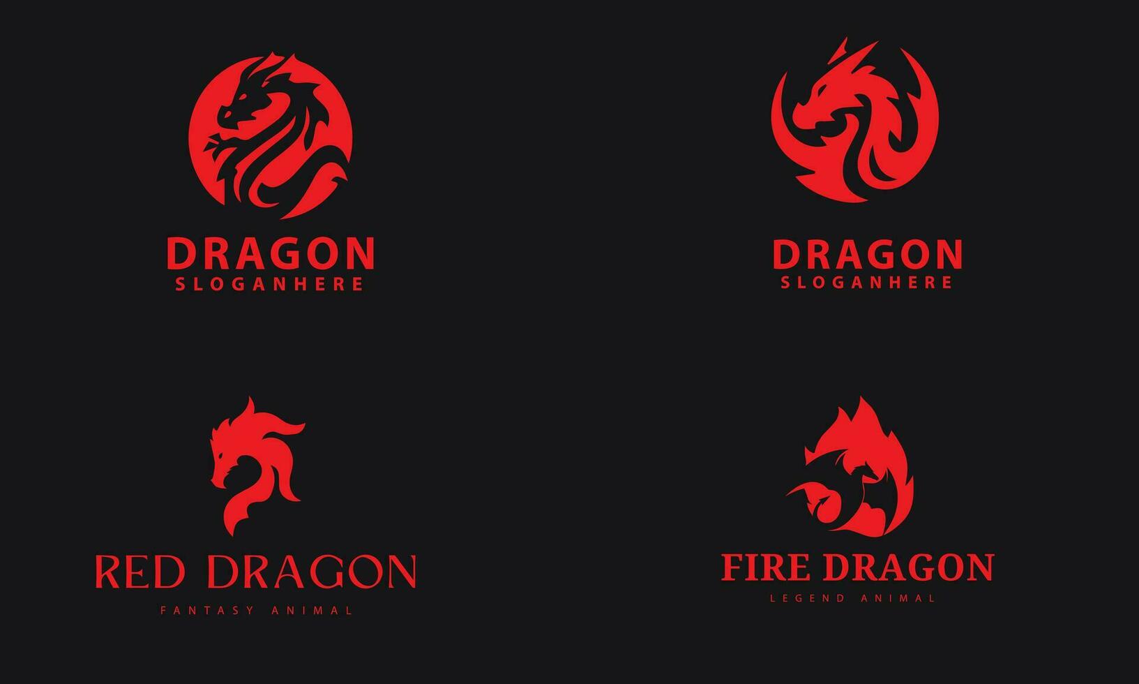 Drachen Kopf Logo Design Vorlage vektor