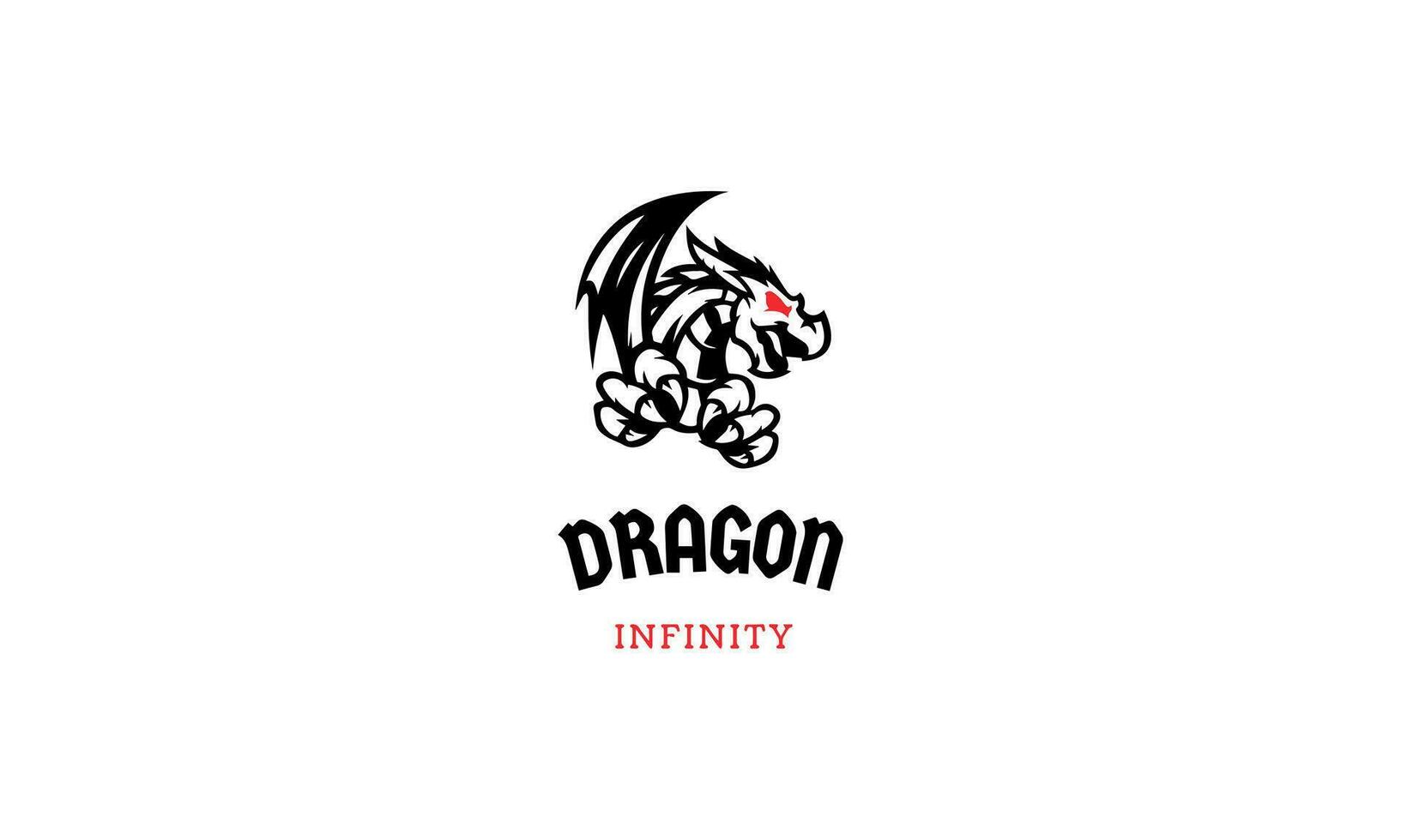 Drachen Kopf Logo Design Vorlage vektor