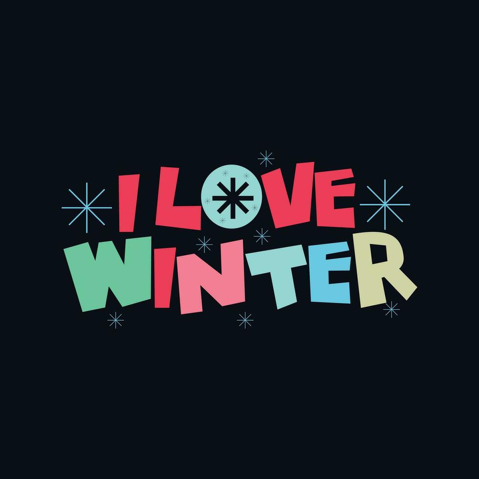ich Liebe Winter Typografie t Hemd Design vektor