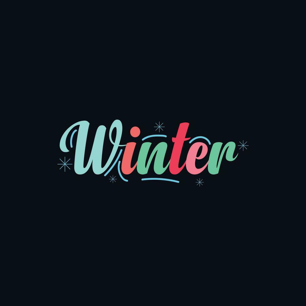 vinter typografi t-shirt design vektor