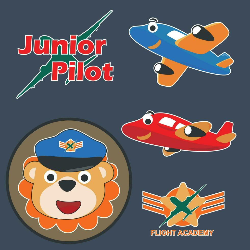Vektor Illustration von süß Junior Pilot. können Sein benutzt zum T-Shirt Drucken, Kinder tragen Mode Entwürfe, Baby Dusche Einladung Karten und andere Dekoration.
